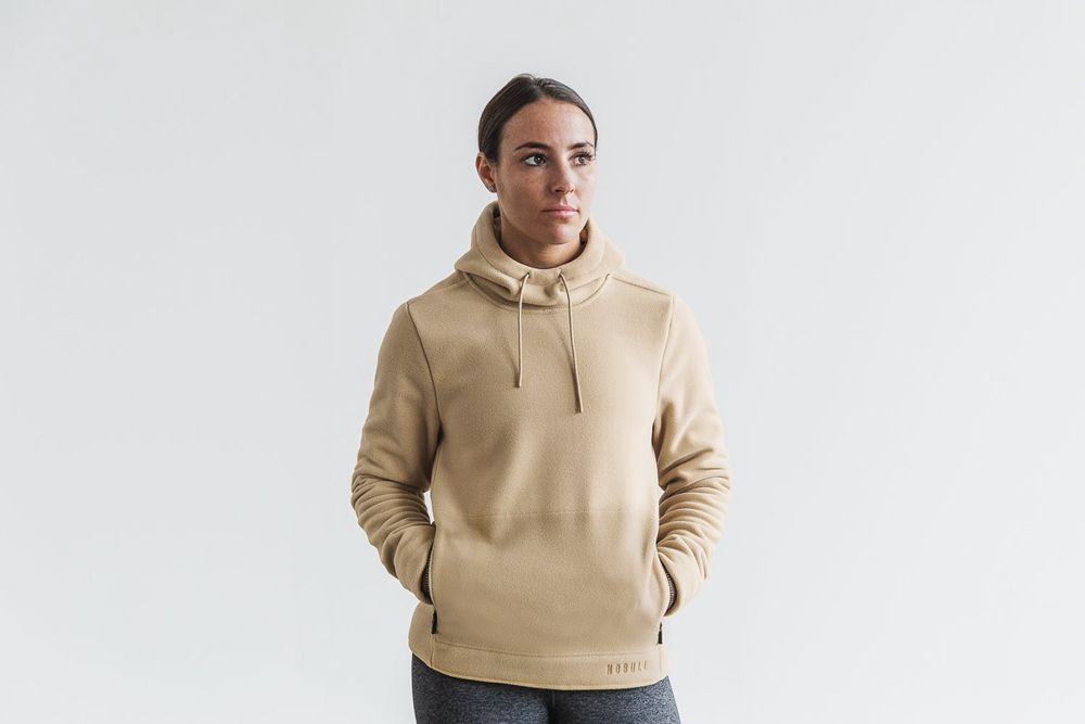 NOBULL Arctic Pullover Kapüşonlu Sweatshirt Bayan - Bej Rengi - Turkiye (FRN-823165)